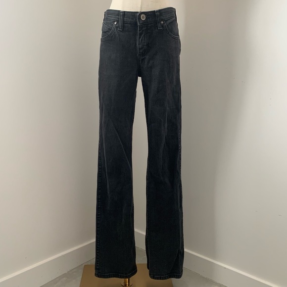 Wrangler Black Q Baby No Back Gap Mid-Rise Boot Cut Riding Jeans - Picture 1 of 14